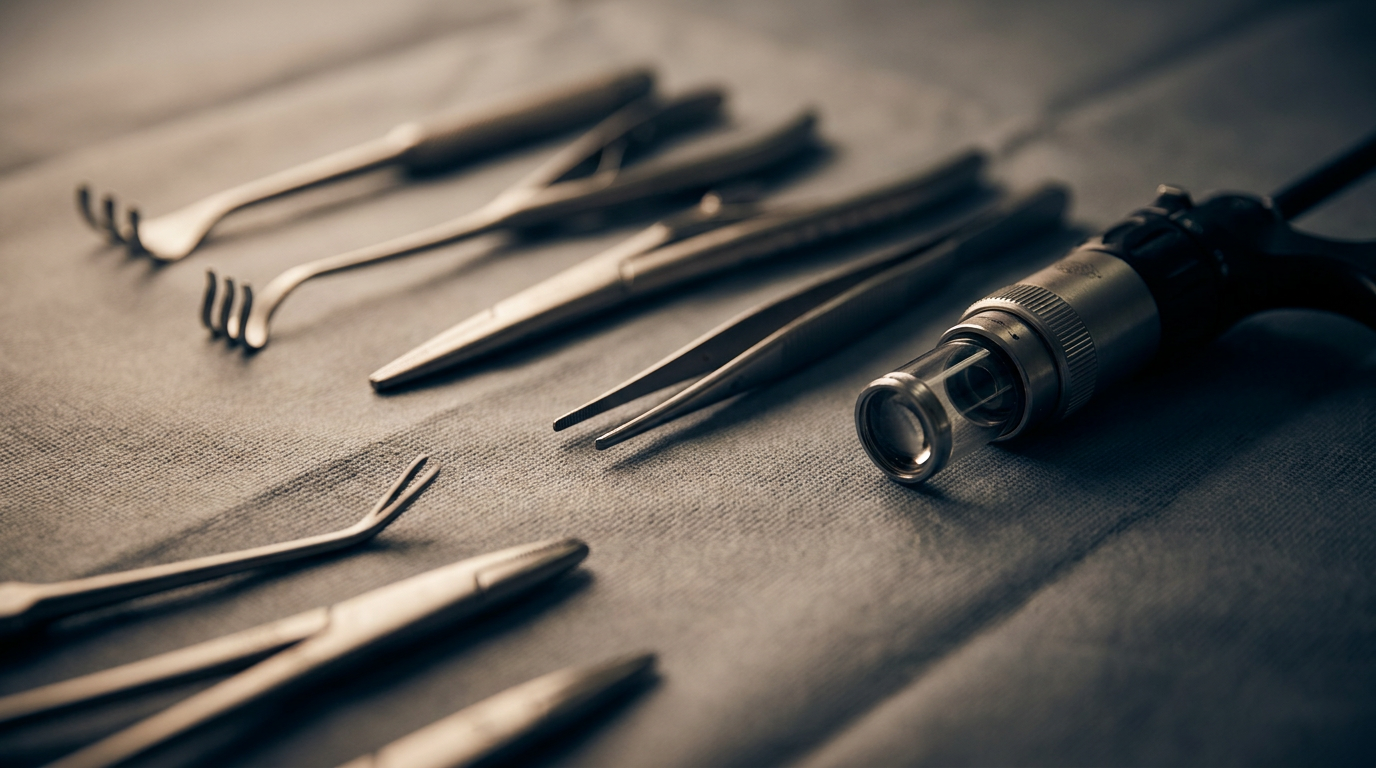 Precision surgical instruments on a sterile drape